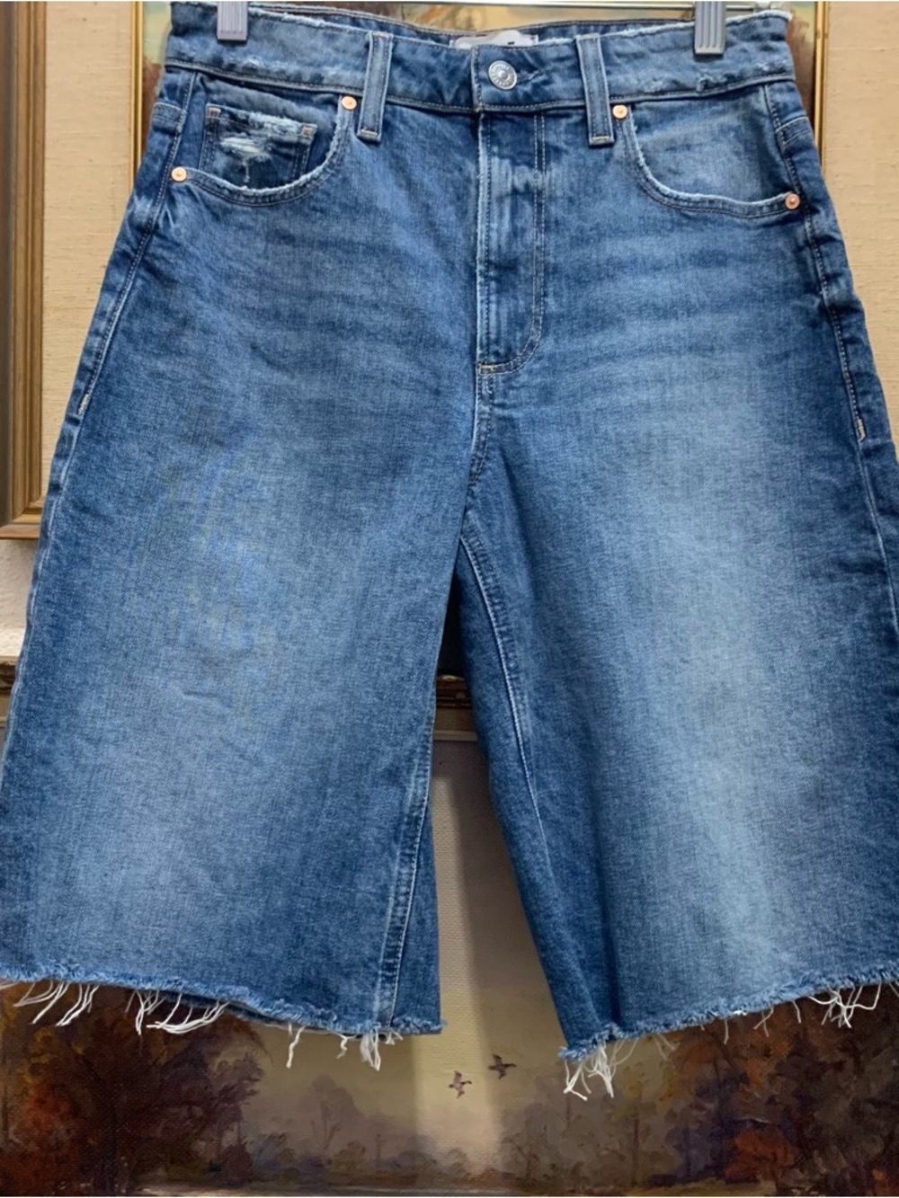 Paige Cadee Familia High-Waist Denim Bermuda Shorts - Blue - Picture 4 of 9